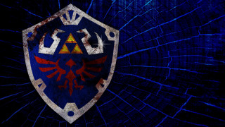 Blue shield red yellow emblem - epic fantasy free wallpaper
