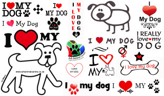 Dog heart stickers white background - sticker free wallpaper