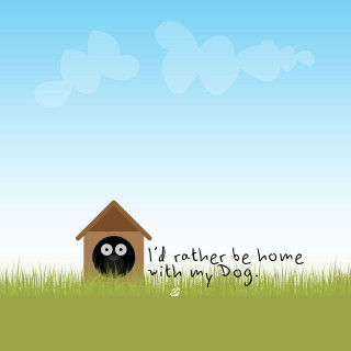 Dog house black dog blue - a black dog free wallpaper