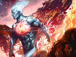 Man red light demon behind - his hand free wallpaper