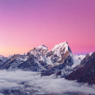 Mountain range pink sky clouds 9 - affinity photo free wallpaper