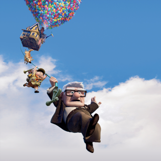 Cartoon character flying balloons house - a bunch of balloons free wallpaper