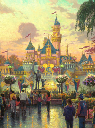 Castle people walking sunset dawn - dawn free wallpaper