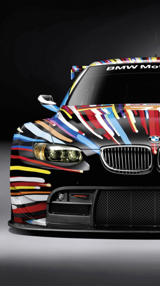 Colorful ribbons car hood decoration - international typographic style free wallpaper