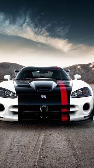 White black sports car mountains - a road free wallpaper