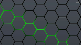 Black green hexagonal background green - beeple free wallpaper