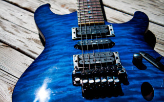 Blue guitar wooden floor picker - a wooden floor next free wallpaper