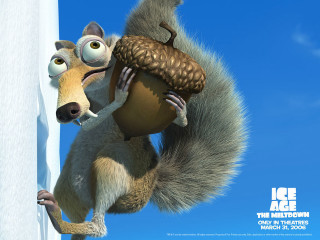 Cartoon squirrel large acorn back - a squirrel free wallpaper