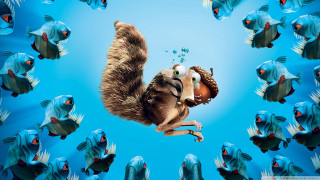 Slotty bear floating fish blue - a surrealist painting free wallpaper