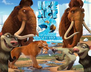 Animated animals group field grass - primitivism free wallpaper