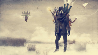 Strange suit man hands in - pop surrealism free wallpaper