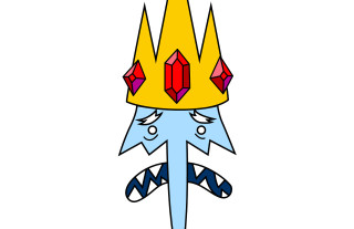 Blue yellow crown demon face - a face free wallpaper