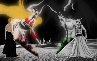 Woman white dress man black 3 - rob rey and kentaro miura style free wallpaper