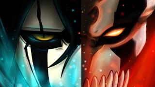 Anime couple colored eyes hair - a demon face free wallpaper