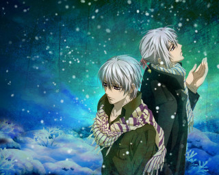 Two people standing snow arms - two person free wallpaper