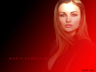 Woman long hair red background - a womans face free wallpaper