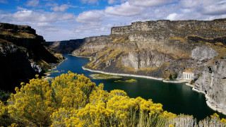 River canyon mountains trees yellow - a canyon free wallpaper