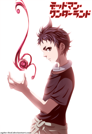 Devilish haircut man red swirly - ufotable free wallpaper