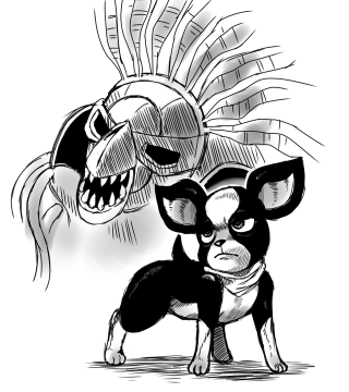 Black white drawing dogs mohawk - furry free wallpaper