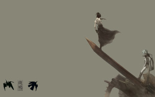 Woman man giant knife standing - nier:automata free wallpaper