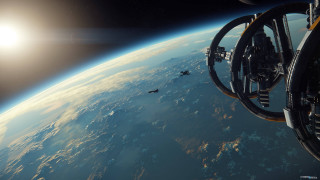 Space station view from shuttle - the earth free wallpaper