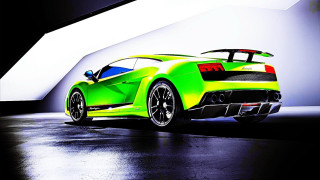 Green sports car garage white - a green sports car free wallpaper