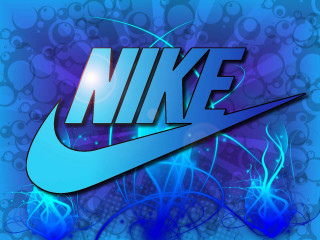 Blue nike logo blue background - black background free wallpaper