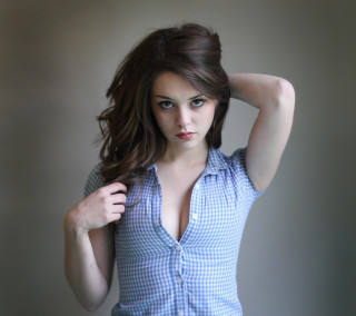 Woman blue shirt white shirt 3 - seductive free wallpaper