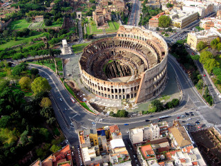 Aerial arena city road parking - an aerial view free wallpaper