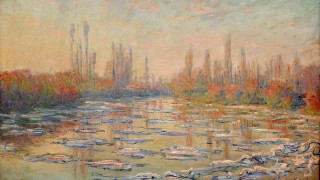 River boats sky clouds sunlight - impressionist painting free wallpaper