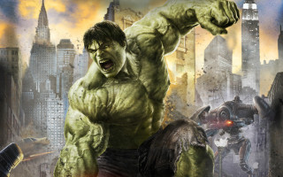 Man suit hulk city giant - marvel comic free wallpaper