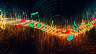 Colorful musical note black background - musical note free wallpaper