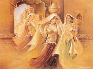 Three women traditional indian garb - traditional free wallpaper