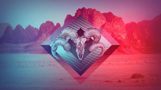 Mountain range ram red blue - amir zand free wallpaper