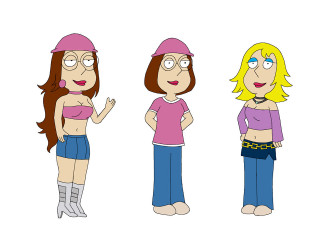 Cartoon three women outfits pink - different outfit free wallpaper