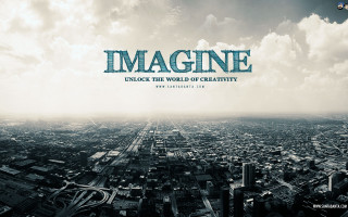 Imagine cityscape blackwhite sky bluefont - photo of a city free wallpaper