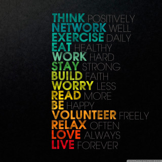 Think black background colorful words - poster free wallpaper