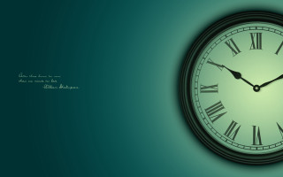 Clock roman numerals green background 5 - blender and photoshop free wallpaper