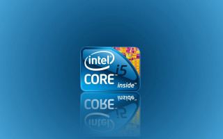 Blue intel core logo reflection - f 8 aperture free wallpaper