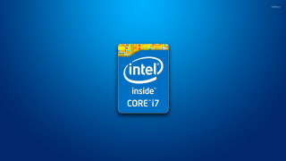 Intel blue background core17 logo - free technology wallpaper