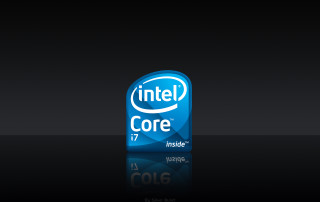 Intel core logo black background 3 - a reflection free wallpaper