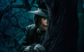 Man hat coat hiding tree 2 - a poster free wallpaper