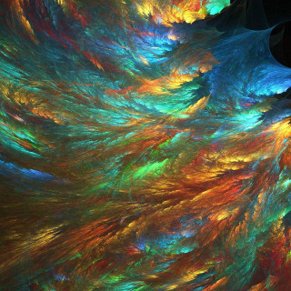 Abstract colorful fractals fire water - a blue border free wallpaper