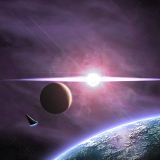 Space scene star planet background - bright free wallpaper