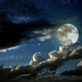 Full moon clouds stars night 4 - the night sky free wallpaper