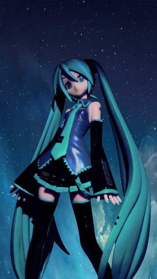 Cartoon girl long hair blue 3 - a cartoon girl free wallpaper