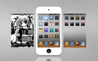 White iphone anime theme clock - purism free wallpaper