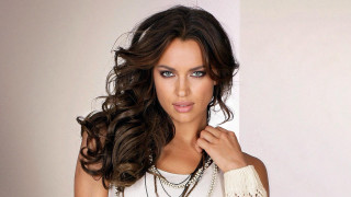Blue eyed woman white top - seductive look free wallpaper