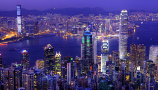 City skyline night lights water 6 - cui bai free wallpaper