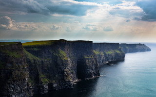 Cliff water cloudy sky landscape - the cliff free wallpaper